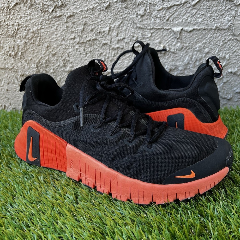 Nike Shoes Men Size 10.5 Free Metcon 6 "Hyper Orange" Black Sneakers